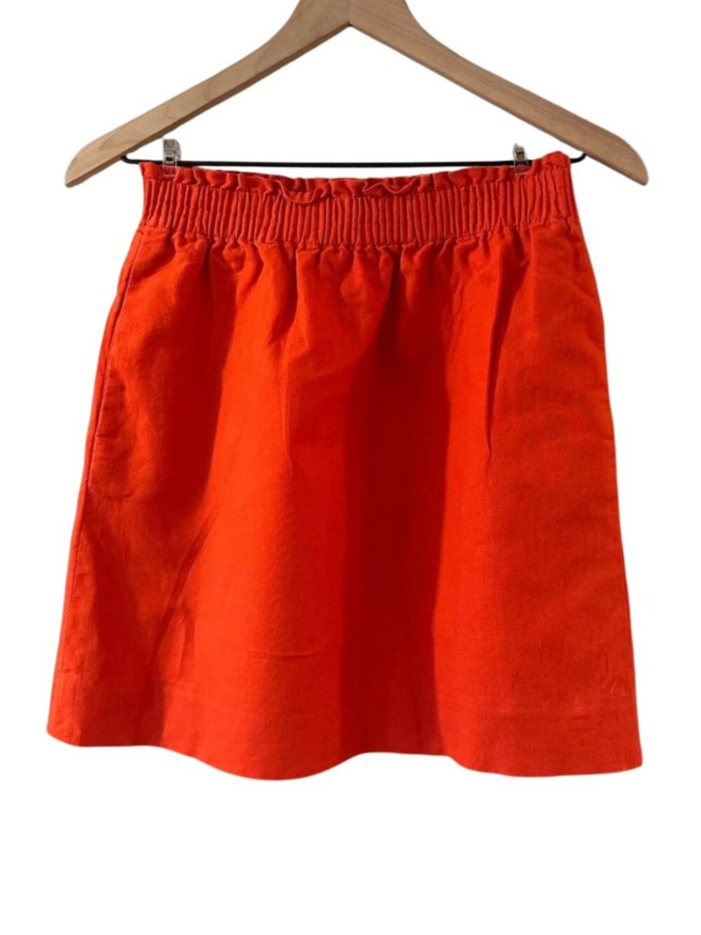 J. Crew Linen-Cotton Bright Orange Mini Skirt